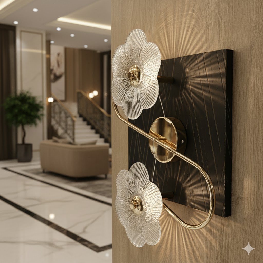 DualPetal WaveGlow (Gold) Wall Light