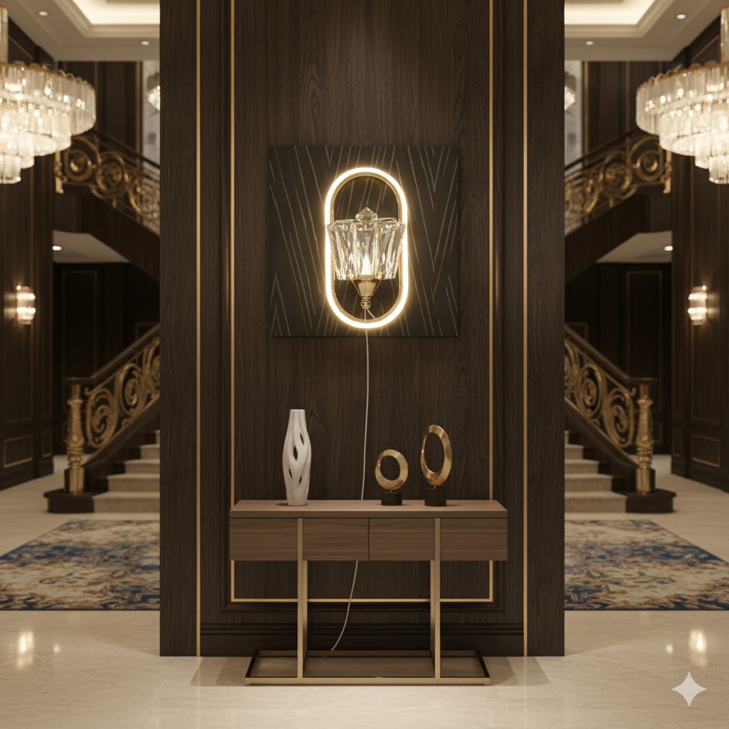 CrystalHalo Petite (Gold) Wall Light