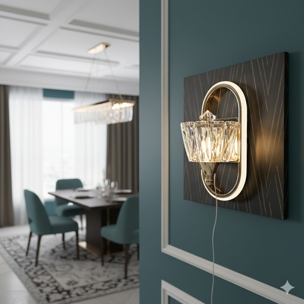 CrystalHalo Petite (Gold) Wall Light