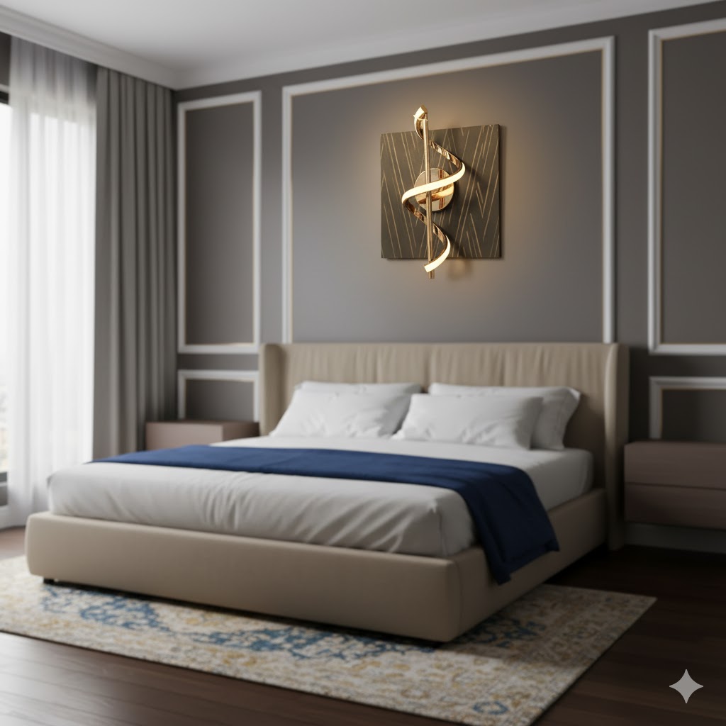 SpiralAura Gold LED Wall Light
