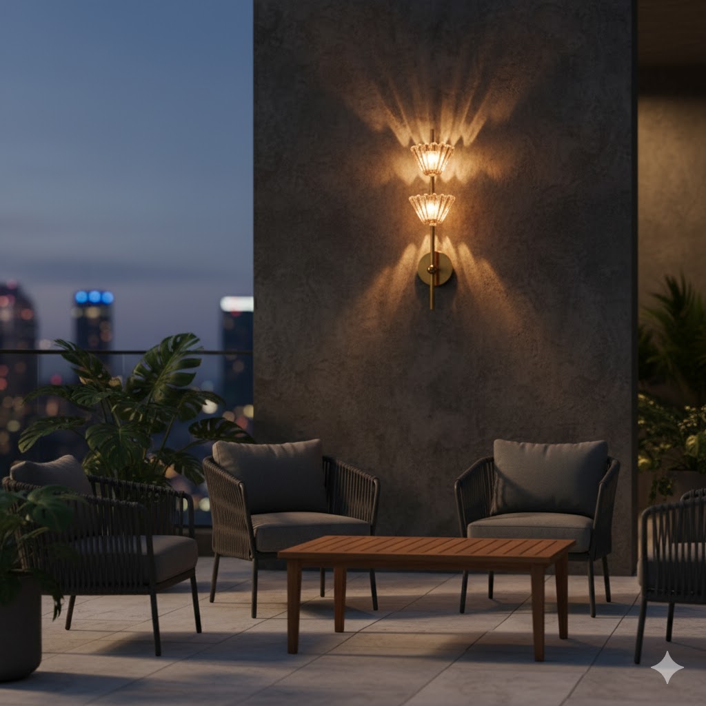 TwinFlora Luxe | Gold Finish LED Wall Light