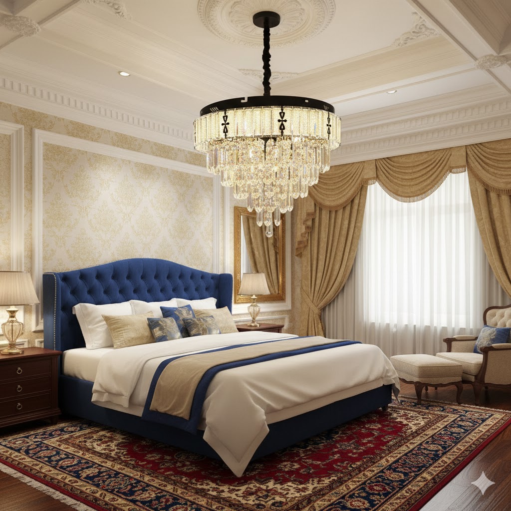 CrystalDusk Prism (3 Color Built in LEDs) Crystal Chandelier