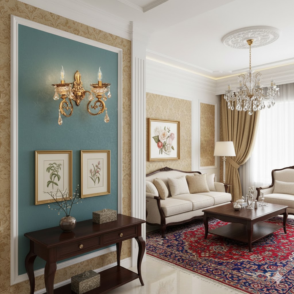 The Royal Ensemble (2 Arms with Antique Finish) Crystal Wall Light