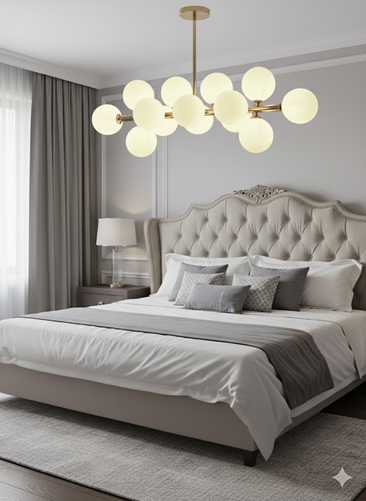 SkyGlow Orb Cluster Chandelier | For Bed Room and Living Room | Set of 14 Orbs & Bulbs