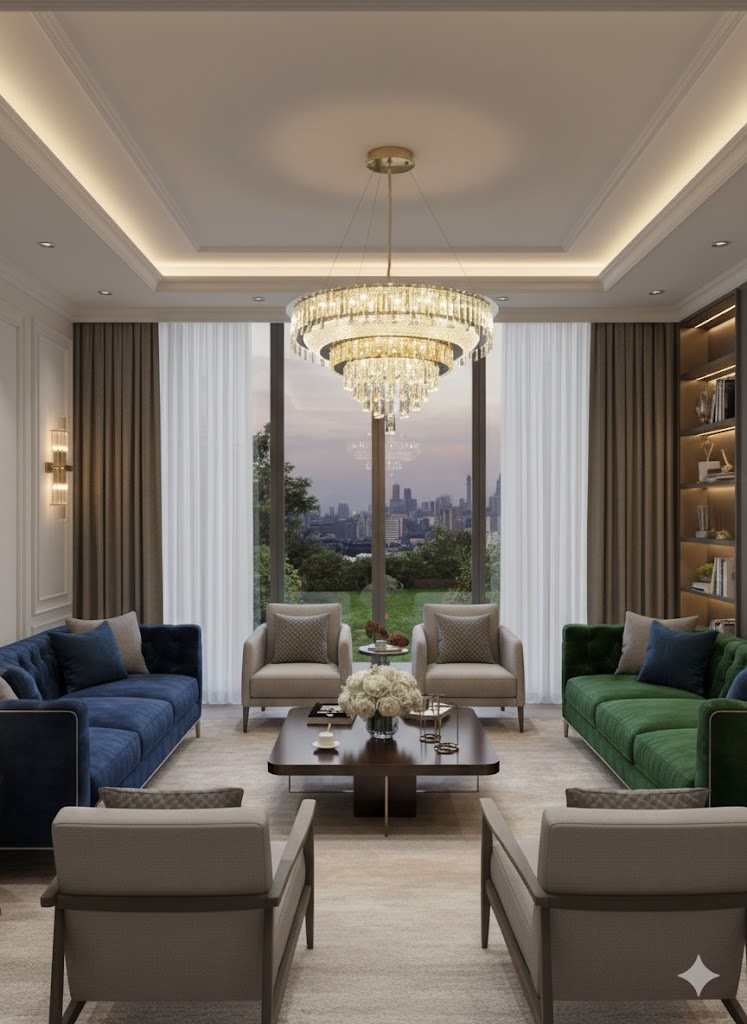 Luminexa Imperial Cascade Crystal Chandelier | Luxe Crystal | 3 Colors LED  Light