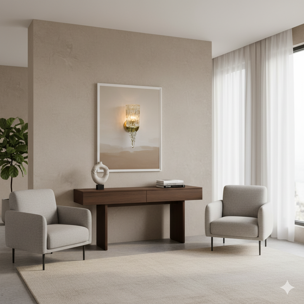 CrystalNova Frosted Glass Gold Wall Light – Premium Decorative LED Wall Sconce for Bedroom, Hallway & Living Room