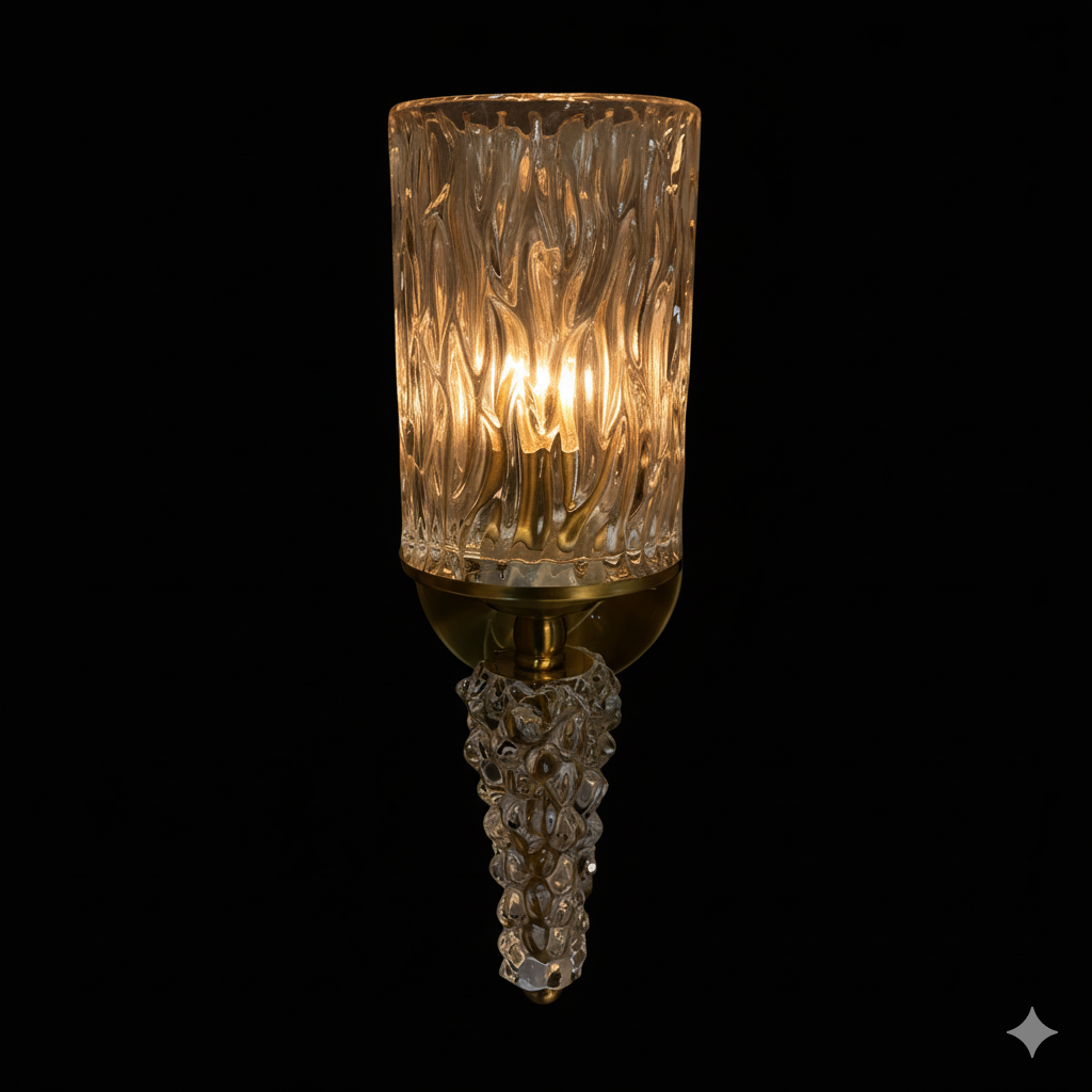 CrystalNova Frosted Glass Gold Wall Light – Premium Decorative LED Wall Sconce for Bedroom, Hallway & Living Room