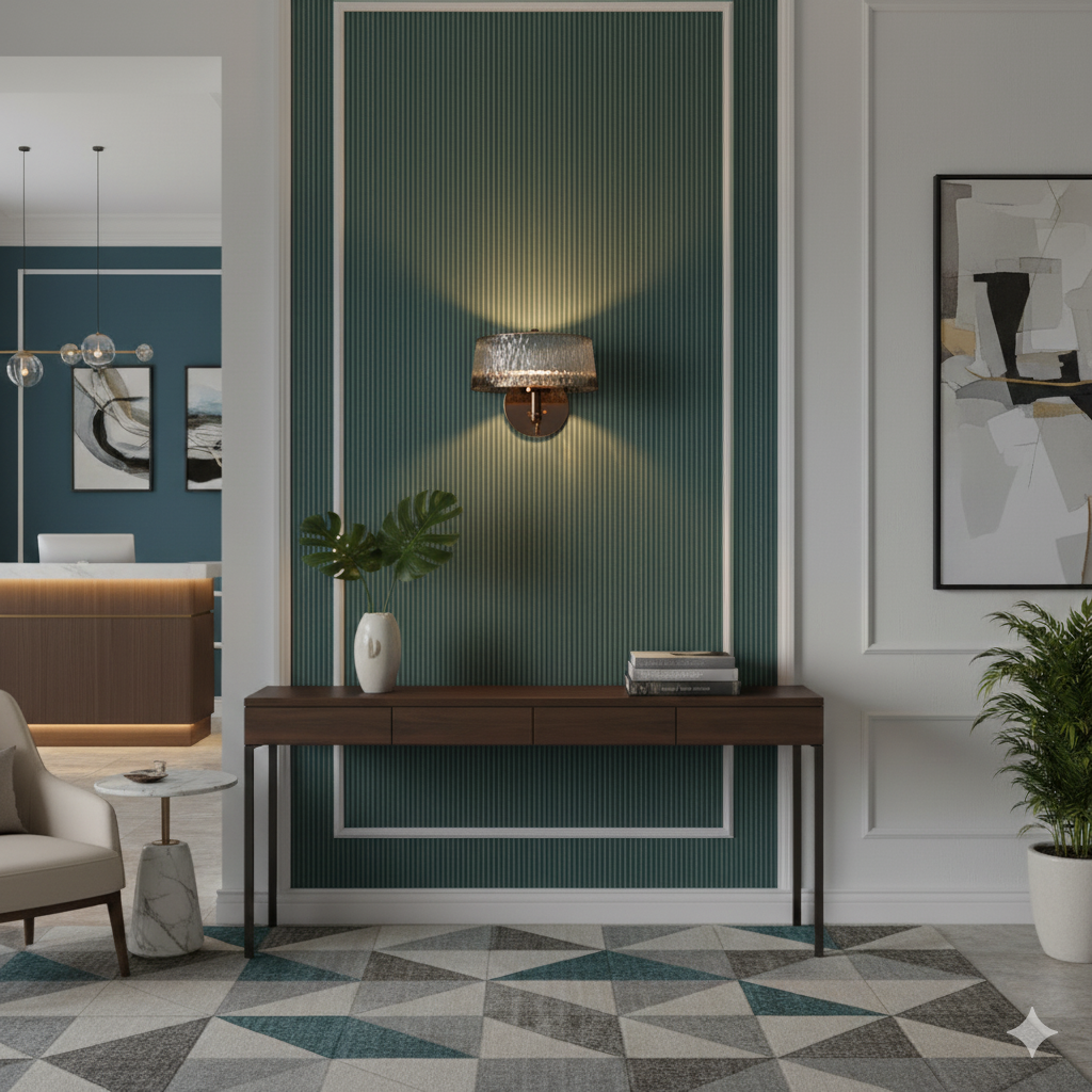 LuxeShade Aura Wall Light with Premium Fabric Shade for Bedroom & Living Room