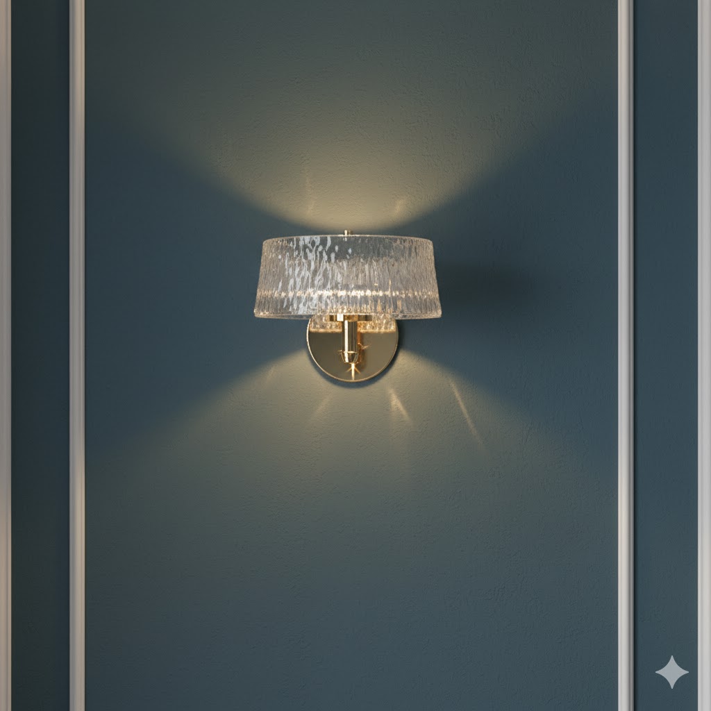 LuxeShade Aura Wall Light with Premium Fabric Shade for Bedroom & Living Room