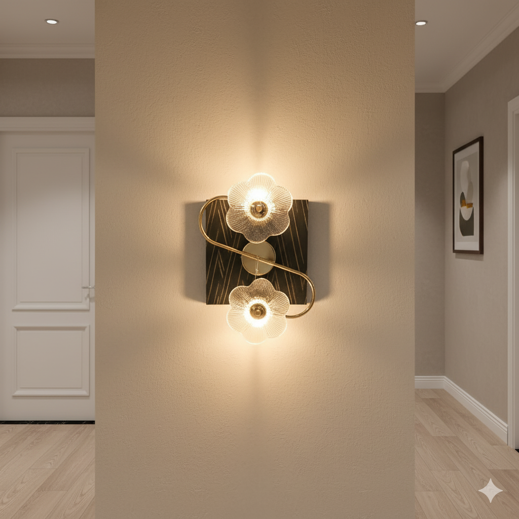 DualPetal WaveGlow (Gold) Wall Light