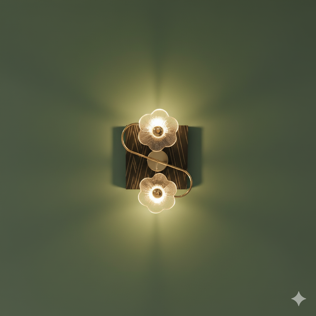 DualPetal WaveGlow (Gold) Wall Light