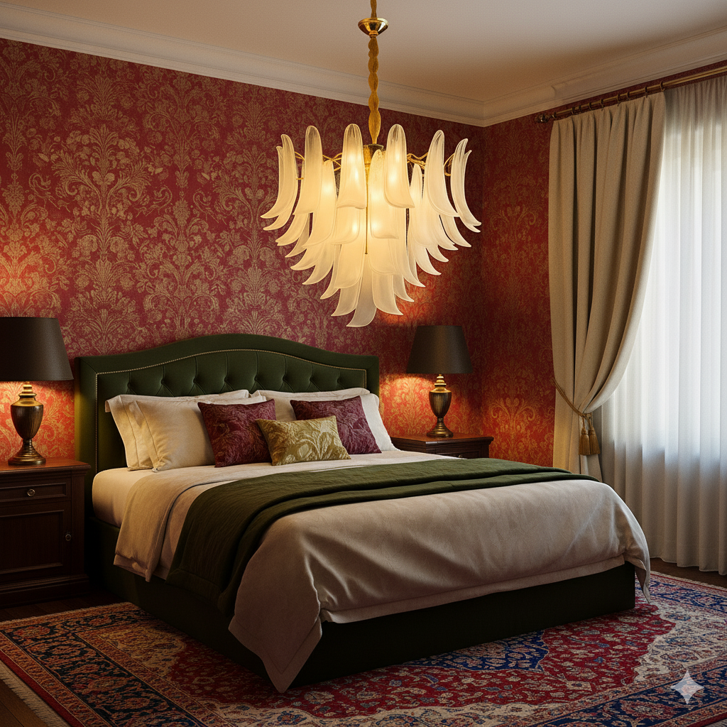 Ivory Bloom Designer Crystal (Gold) Luxe Chandelier – Murano Series