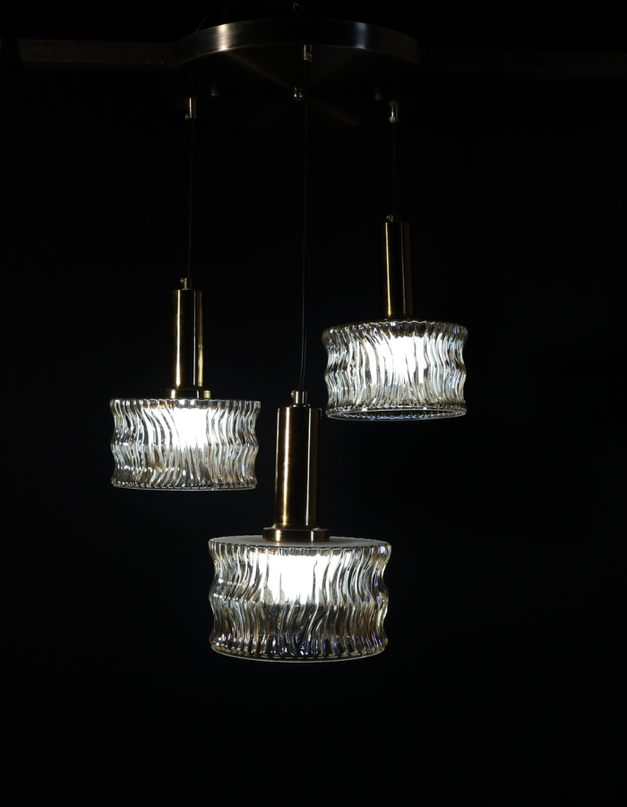 RippleGlow Trio Pendant Hanging Light | For Bed Room, Kitchen Island or Dining Area