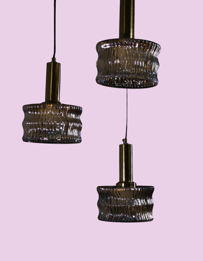 RippleGlow Trio Pendant Hanging Light | For Bed Room, Kitchen Island or Dining Area