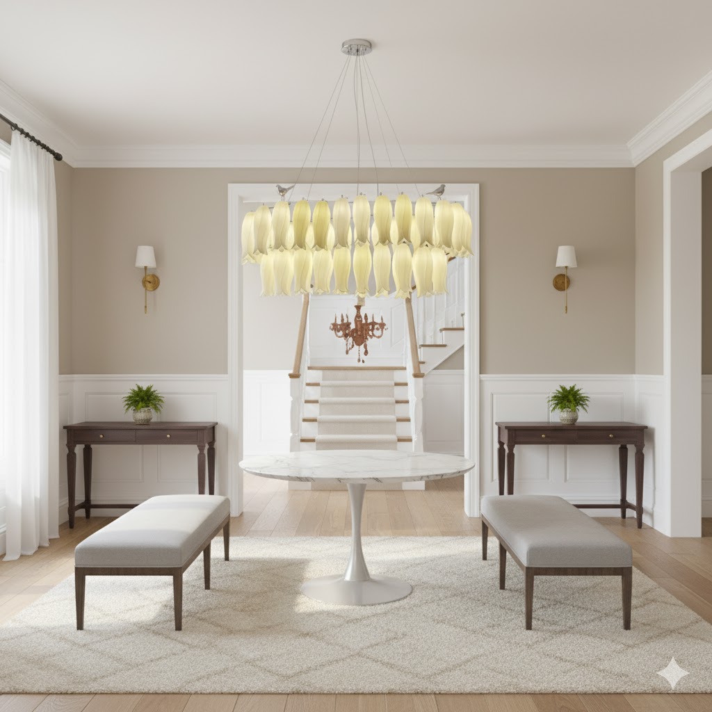 SwanBloom Cascade Chandelier – Modern and Artistic Masterpiece