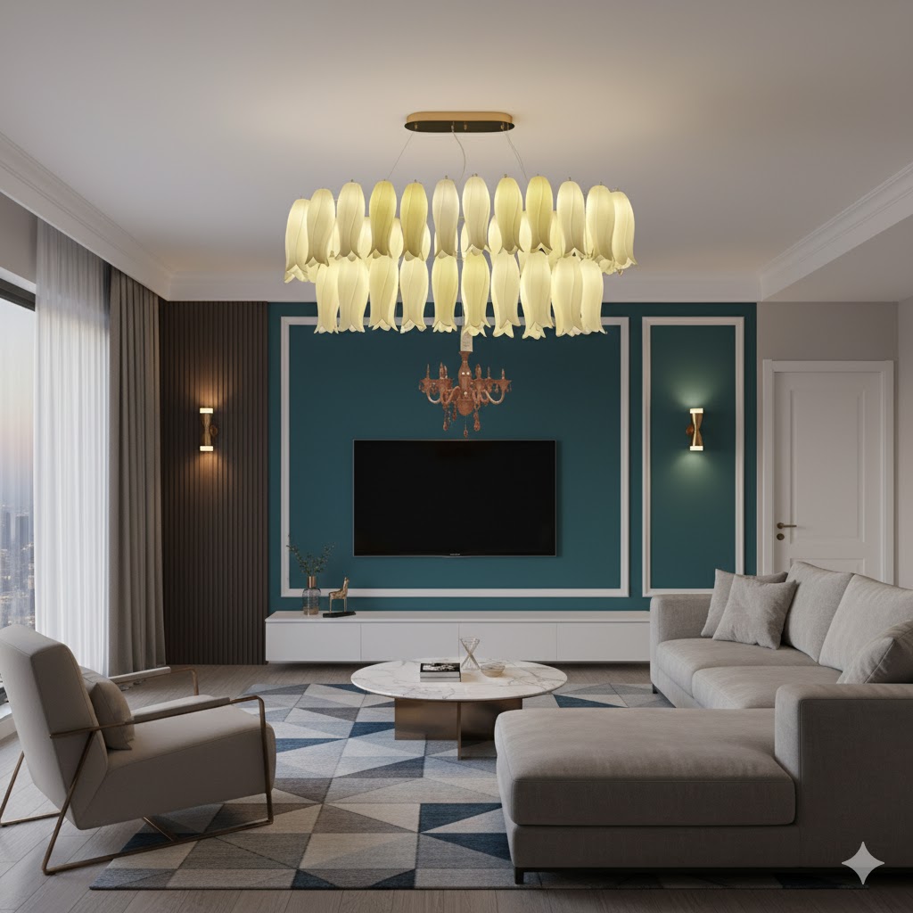 SwanBloom Cascade Chandelier – Modern and Artistic Masterpiece