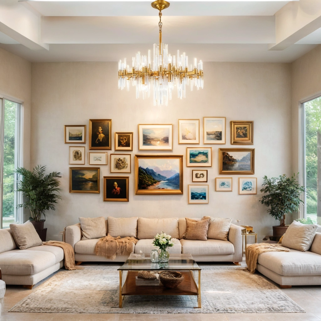 Aurelia Luxe Crystal Gold Chandelier – Modern Hanging Chandelier