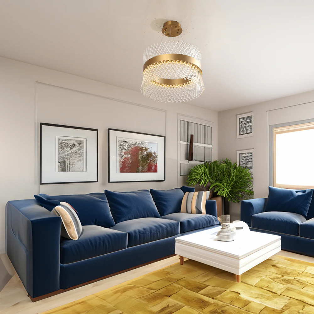 LumiWeave – Luxury Warm Crystal Chandelier (3 Colors LED Light)