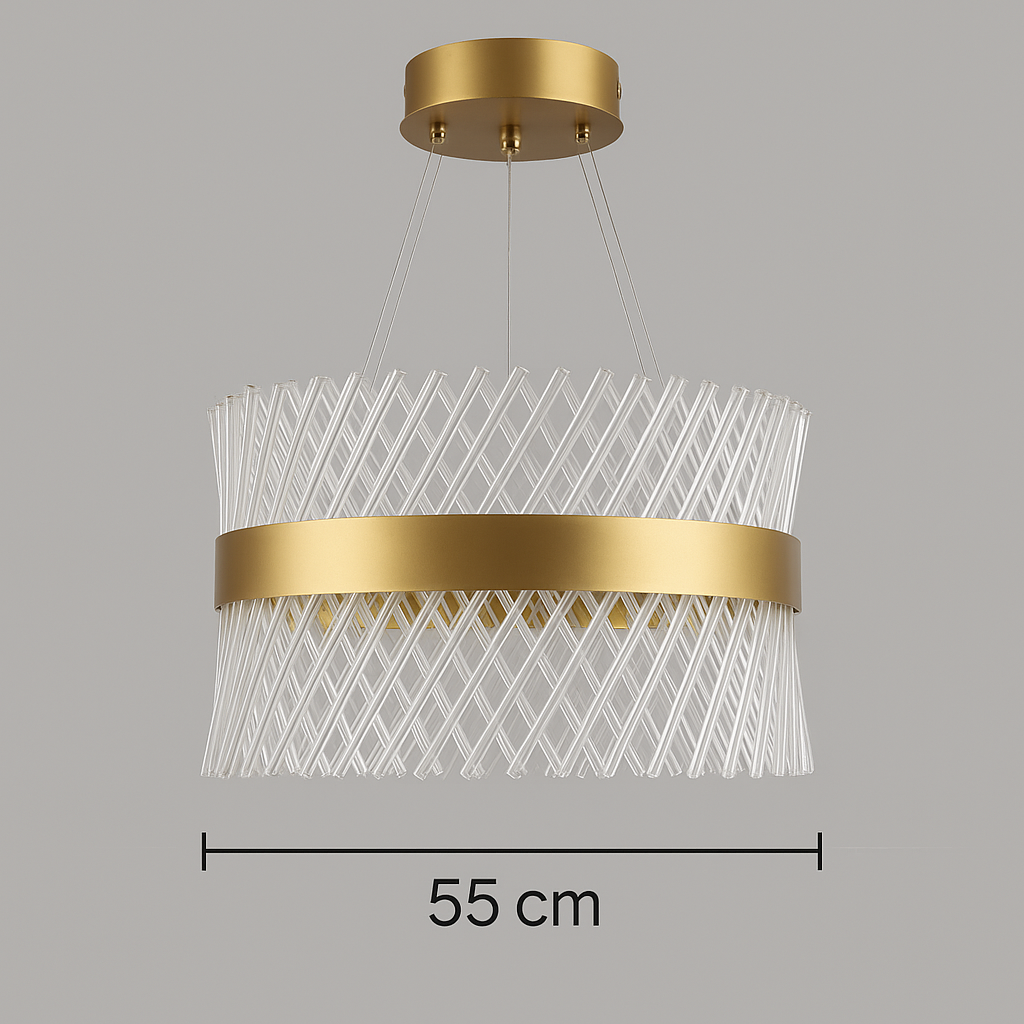 LumiWeave – Luxury Warm Crystal Chandelier (3 Colors LED Light)
